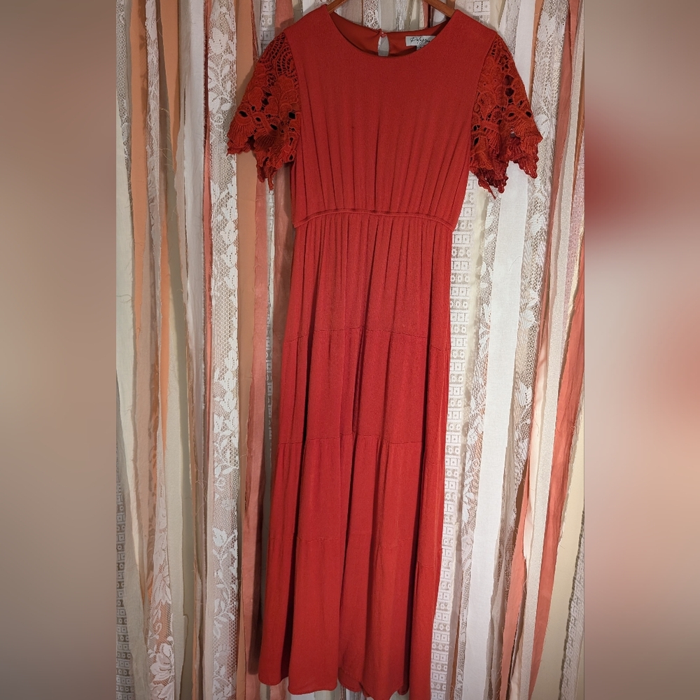 Orange Modest Boutique Maxi Dress